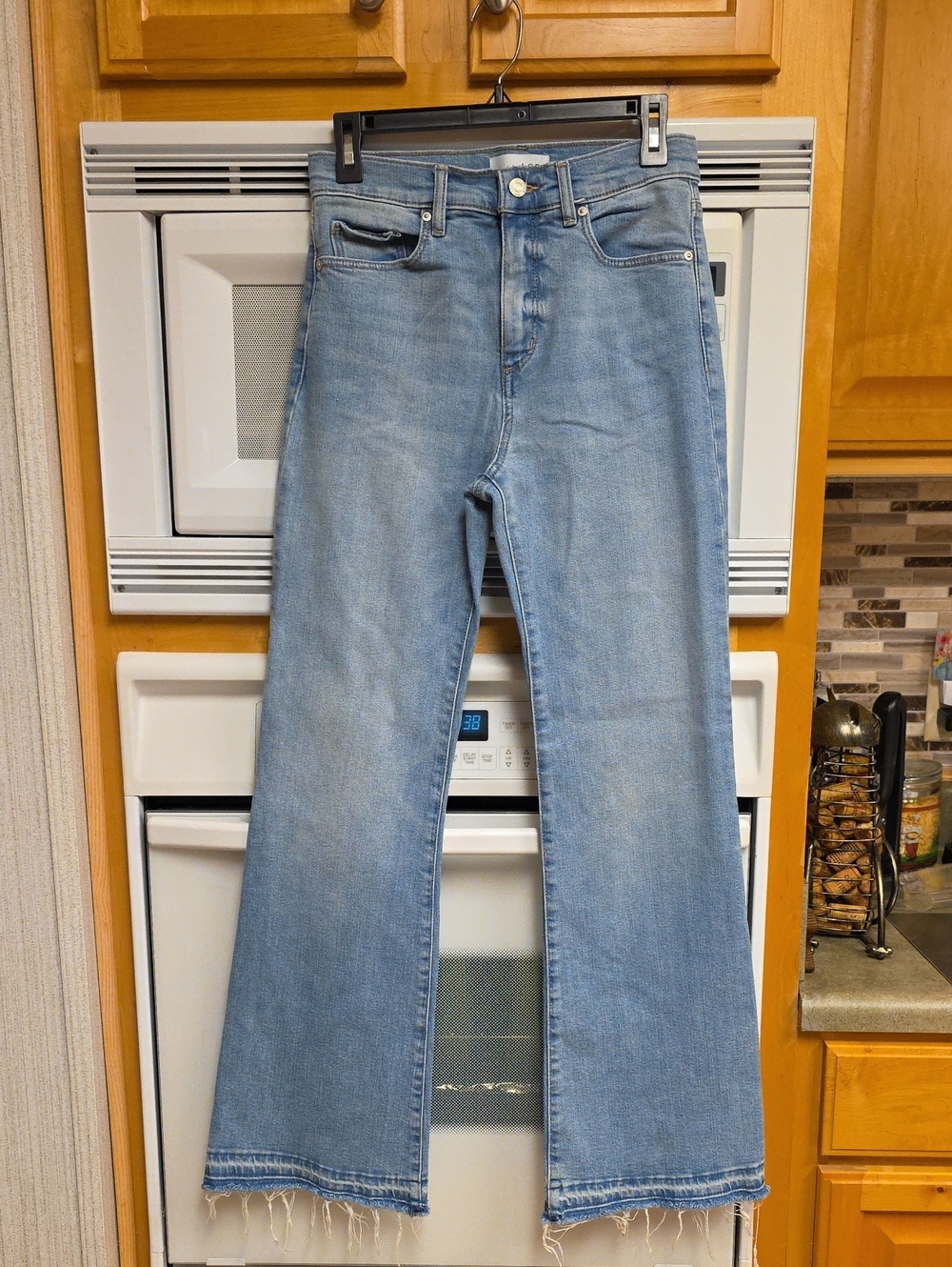 LOFT Light Blue High-Rise Flare Jeans, Size 0/25
